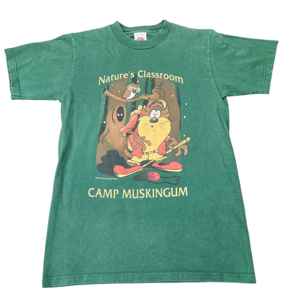 Vintage Looney Tunes Taz Camp Muskingum Natures classroom T-Shirt Size Small